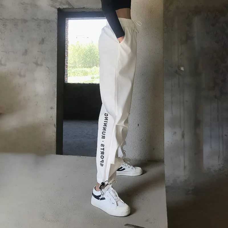 Высокое качество штаны для бега Хит большие карманы брюки-карго женские высокая