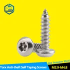 Винты с защитой от взлома, винты с круглой головкой, Самонарезающий винт Torx с защитой от кражи, винты из нержавеющей стали 304