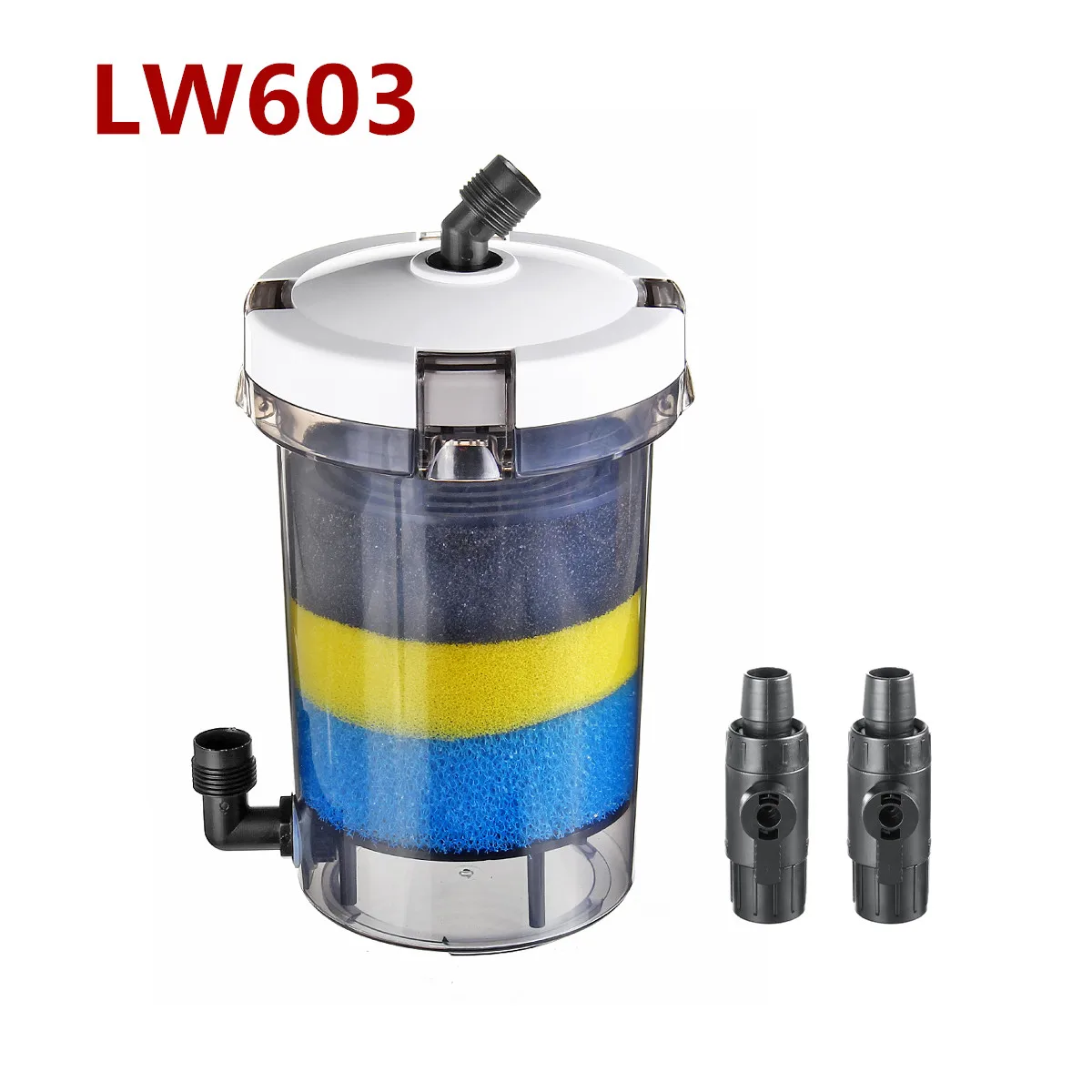 LW603 15W 220 V-240 V аквариум фильтр ультра-тихий внешний аквариумный фильтр ведро аквариум фильтр насоса LW602 LW603 w/Губка аксессуары - Цвет: LW603