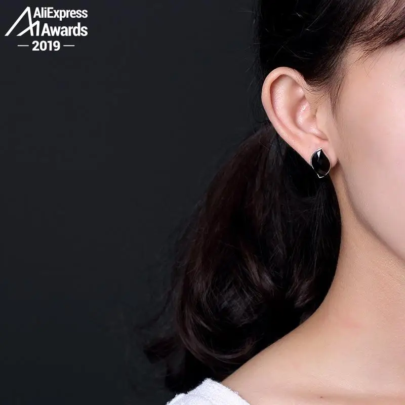 Польша S925 Изящные серьги гвоздики сапфировые для женщин антикварный магазин