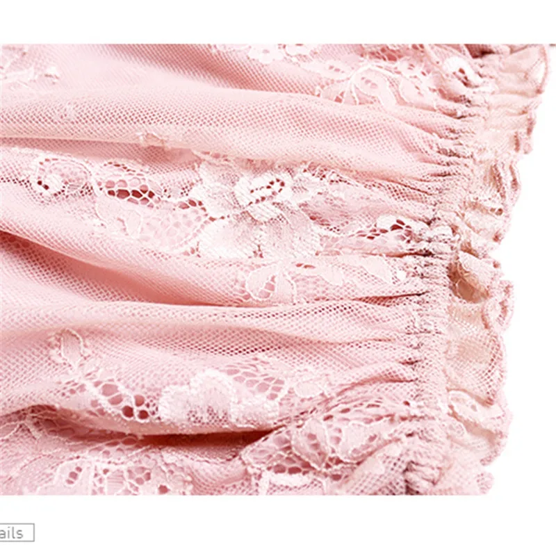 

White Sexy Nightgown Lingerie Lace Sleepwear Mini Sling Nightdress Women Spaghetti Strap Summer Night Dress Plus M-XXL