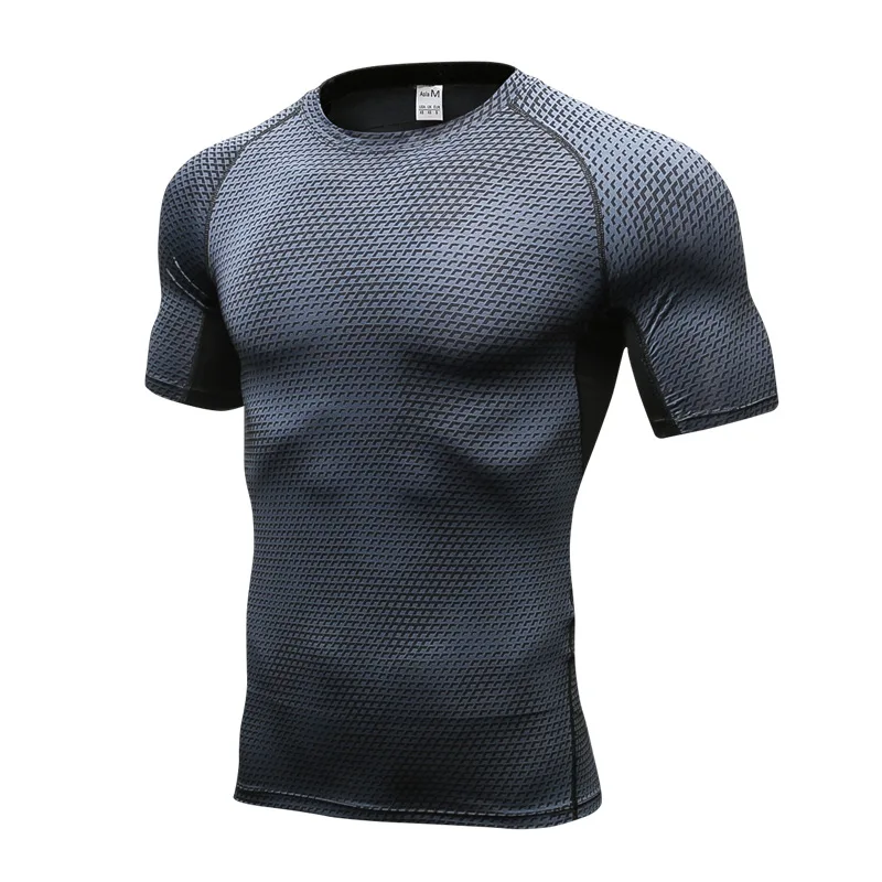 

Man Summer gyms Workout Bodybuilding T-shirt Running Shirt high quality Quick dry MMA Compression Sportswear Men's Wear T-shirt