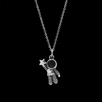 fashion astronaut necklace hip hop personality domineering couple a pair of gifts picking the stars give you a necklace