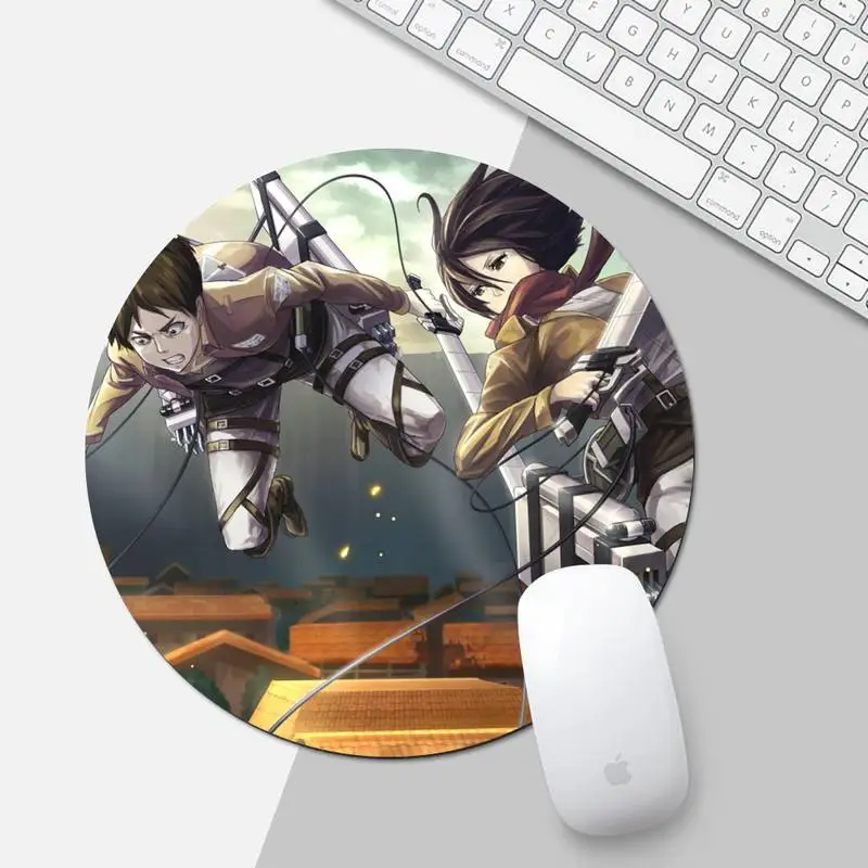 

Ackerman Attack on Titan anime Natural Rubber Gaming mousepad Desk Mat Game Office Work Round Mouse Mat pad XL Cushion mousepad