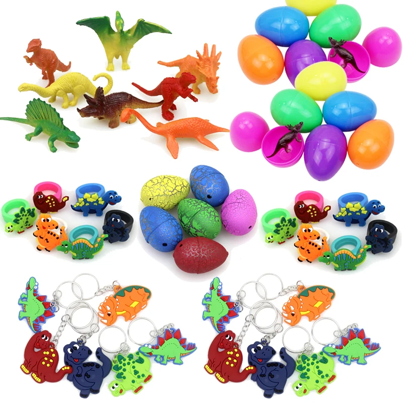 

48pcs Dinosaur Party Toy Set Dinosaur Egg Tattoo Sticker Seal Keychain Party Toys for Boy Favorite Birthday Party Reward Gifts