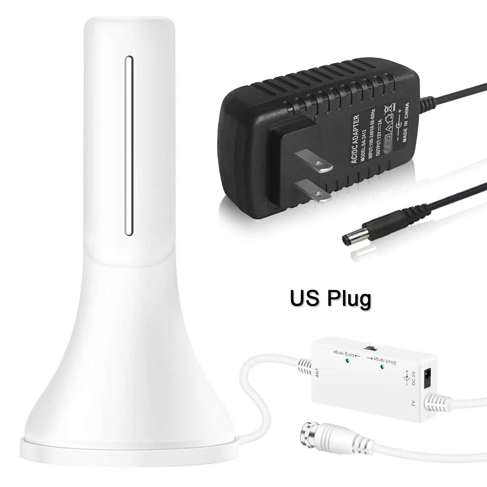 White US Plug Satxtrem тв антенныдля цифрового тв dvb t2 комнатная антеннаусилитель dvb-t2 антенны Диапазон 120 миль антенна для цифрового тв dvb наружная тв антенна усилитель антенна комнатная для телевизора - Цвет: White US Plug