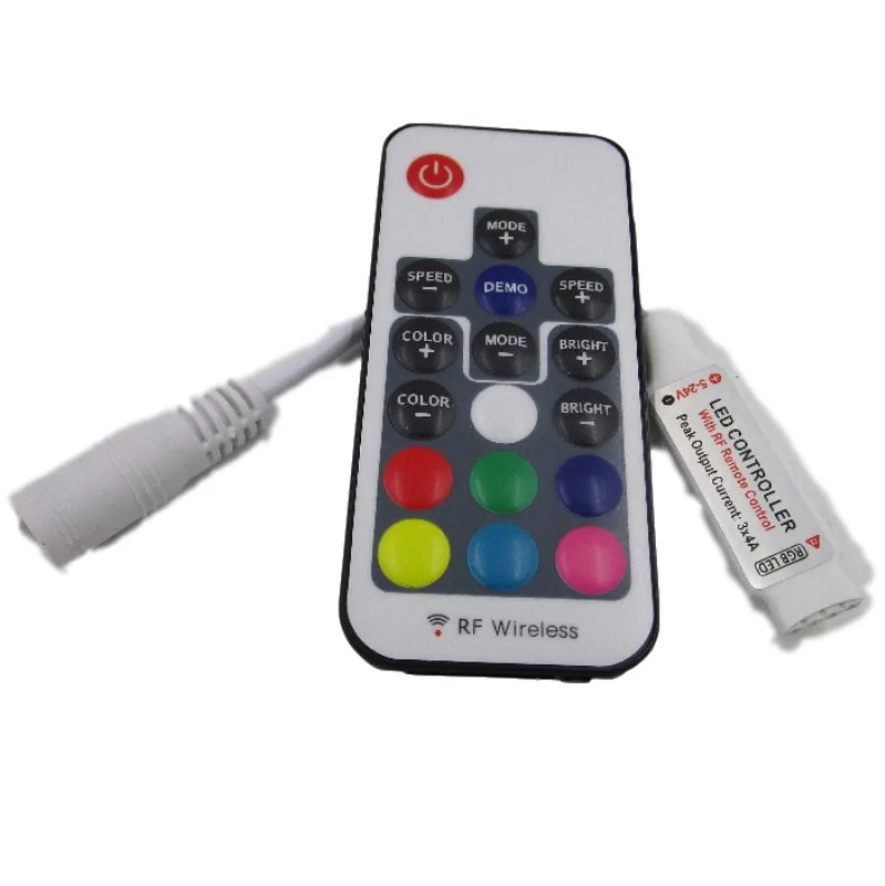 

USB Color Horse Running Light Bar Mini Controller 3528rgb Colorful 24 Keys 17 Keys RF Wireless Iridescent Remote Control