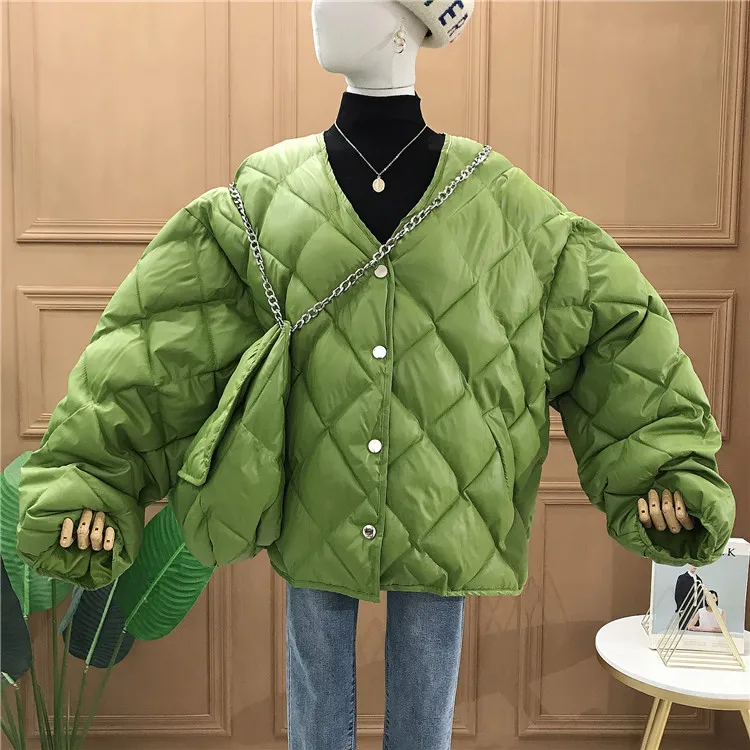 2019 новая хлопковая одежда ромбовидная хлеб сосновая зимняя женская куртка |