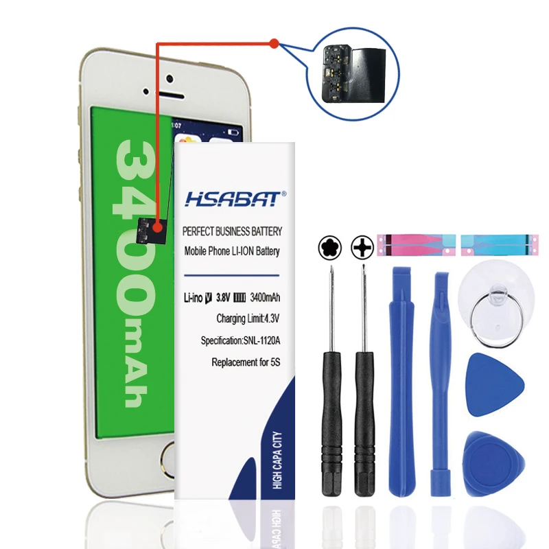 HSABAT литиевая батарея для Apple iPhone 6S 6 7 5S iphone plus сменные батареи внутренний телефон