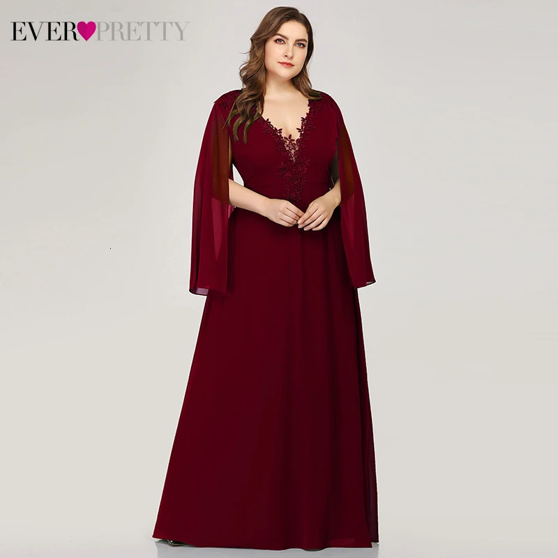Размера плюс зеленый вечерние платья Ever Pretty EZ07948 ТРАПЕЦИЕВИДНОЕ ПЛАТЬЕ С v-образным вырезом, с аппликацией в виде элегантные Для женщин Вечерние платья для вечерние платье на выход