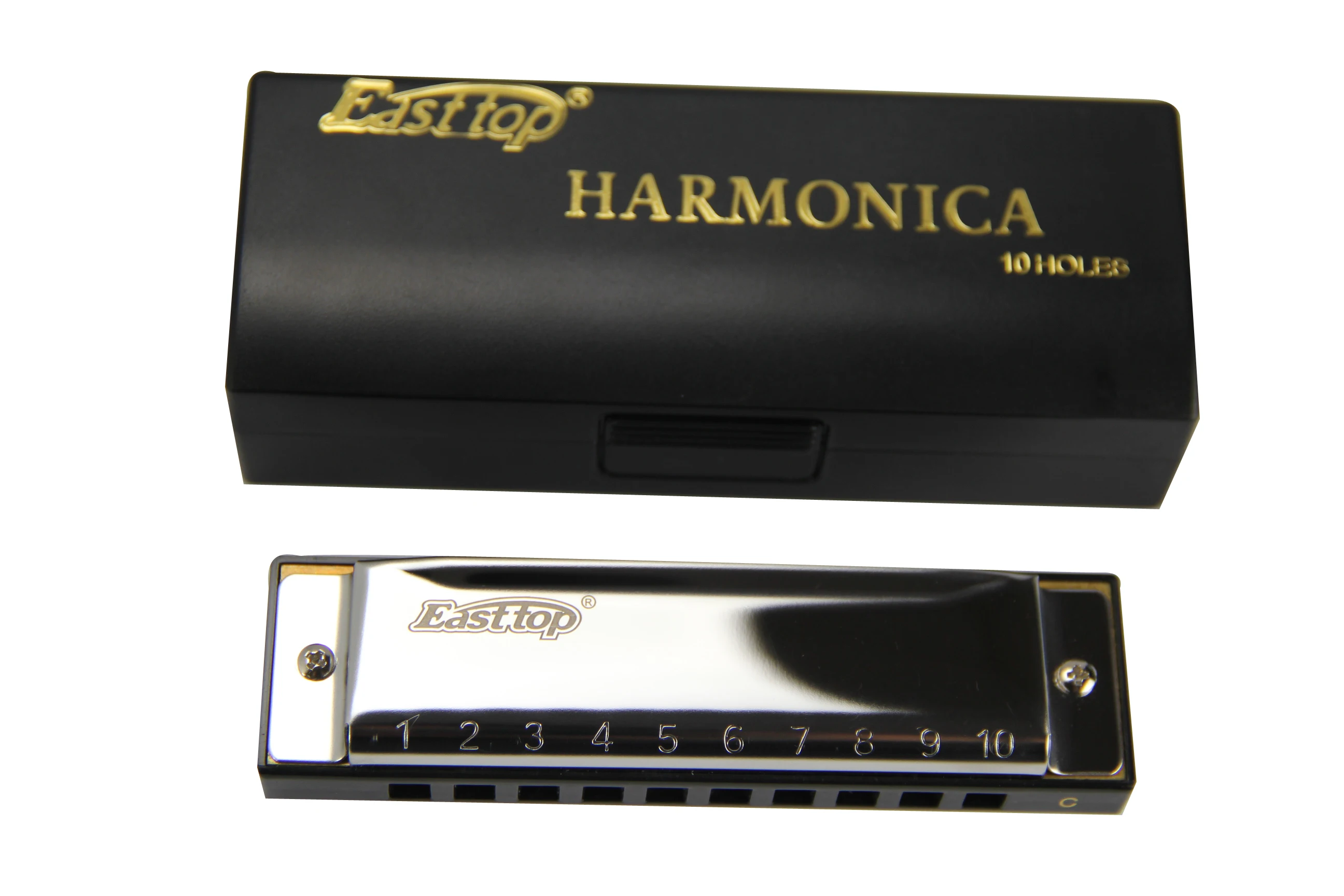 EASTTOP T10-3 10 отверстий harps diatonic крышки из нержавеющей стали гармоника
