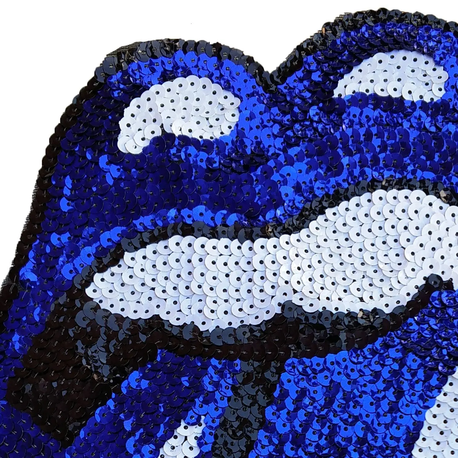 Синие блестки с большим ртом нашивки для одежды сумка мультяшный язык паста