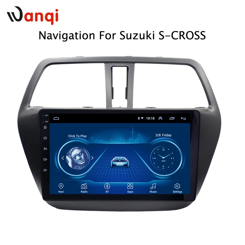 Автомобильный DVD-видео GPS-навигатор Wanqi Android 9 1 дюймов для Suzuki S-CROSS 2014 2015 2016 2017