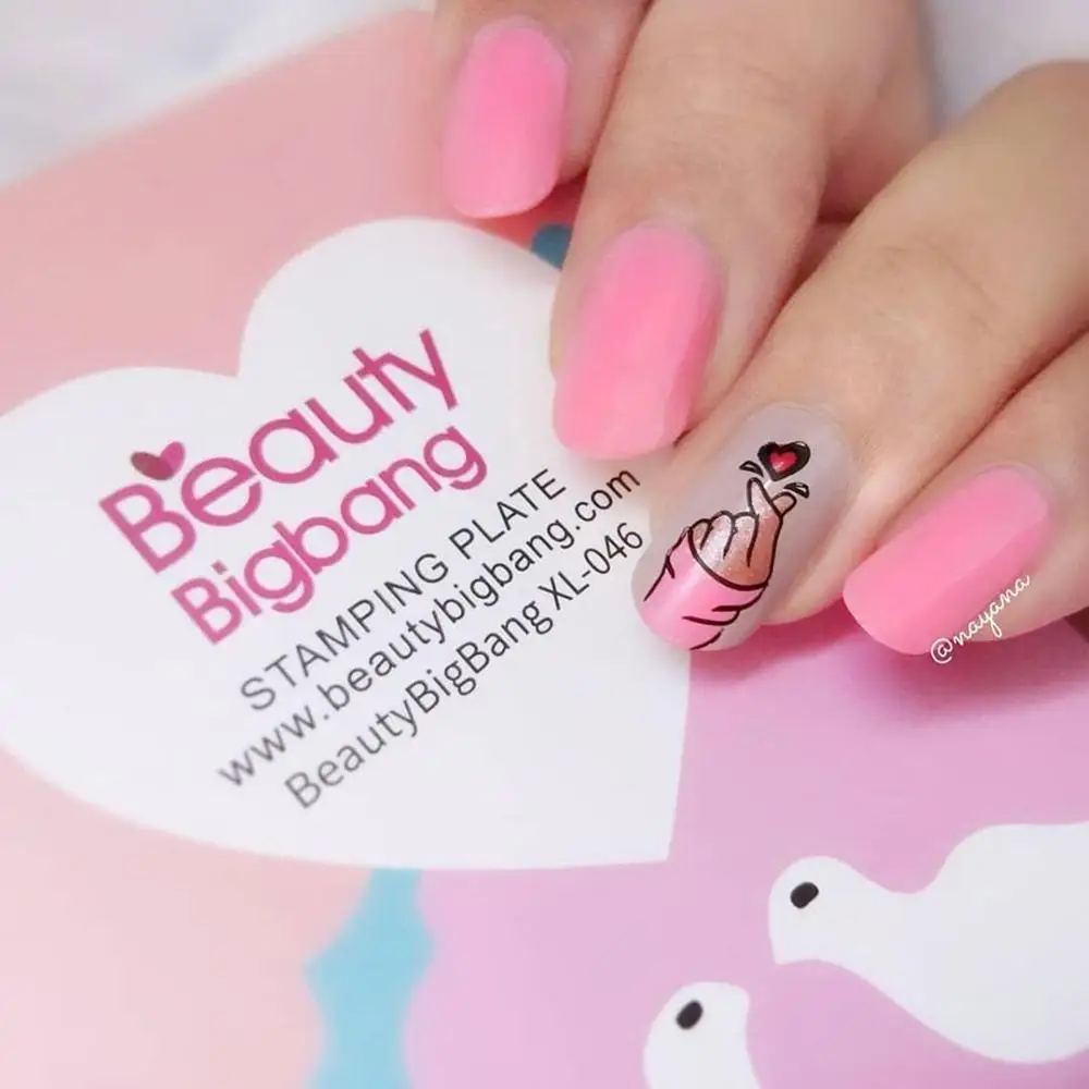 BEAUTYBIGBANG прямоугольник День Святого Валентина ногтей штамповки пластины сердце
