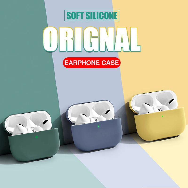 Оригинальный официальный Мягкий силиконовый чехол для Apple Airpods Pro TPU полное