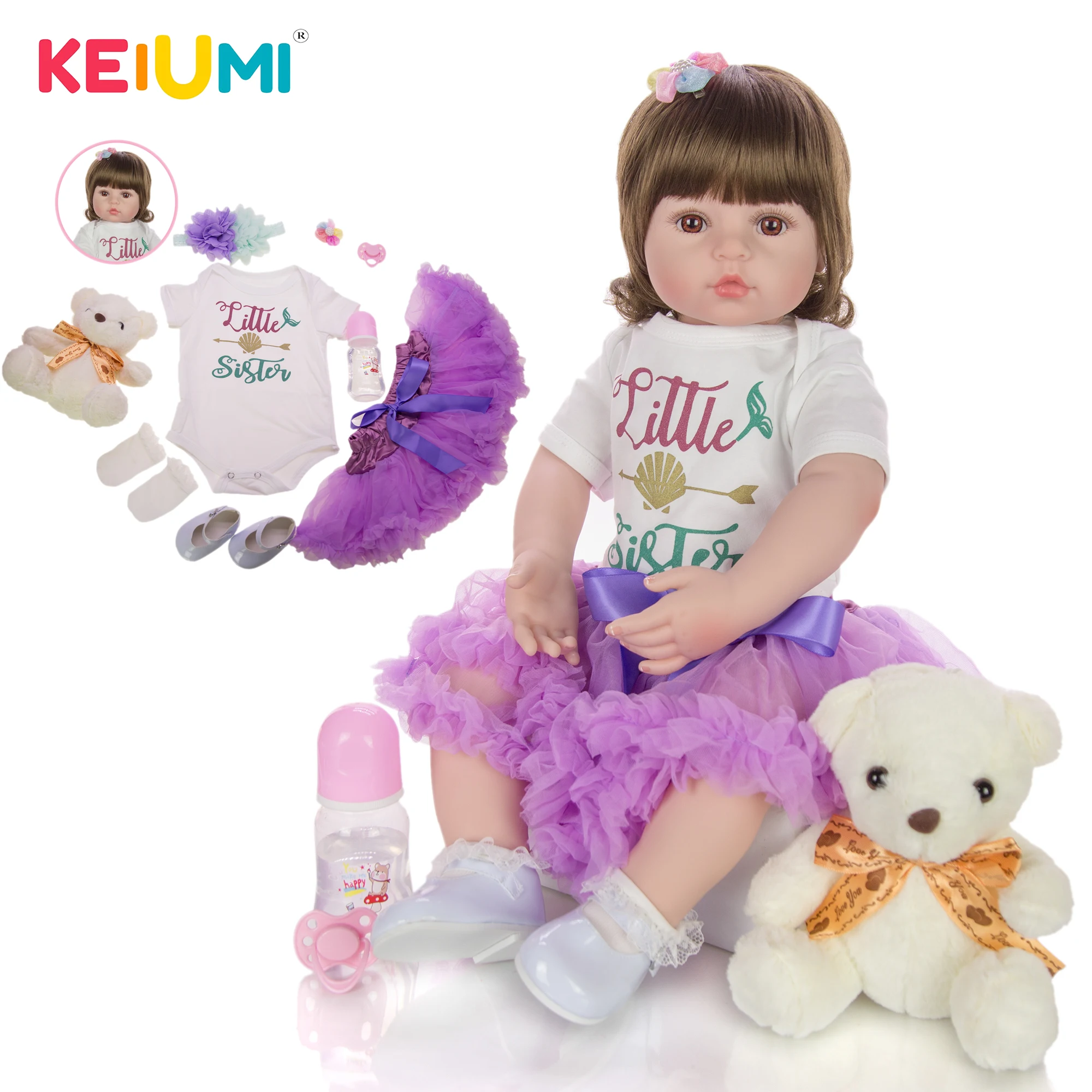 KEIUMI 60 см как модная Принцесса Новый стиль милый Новорожденный ребенок кукла