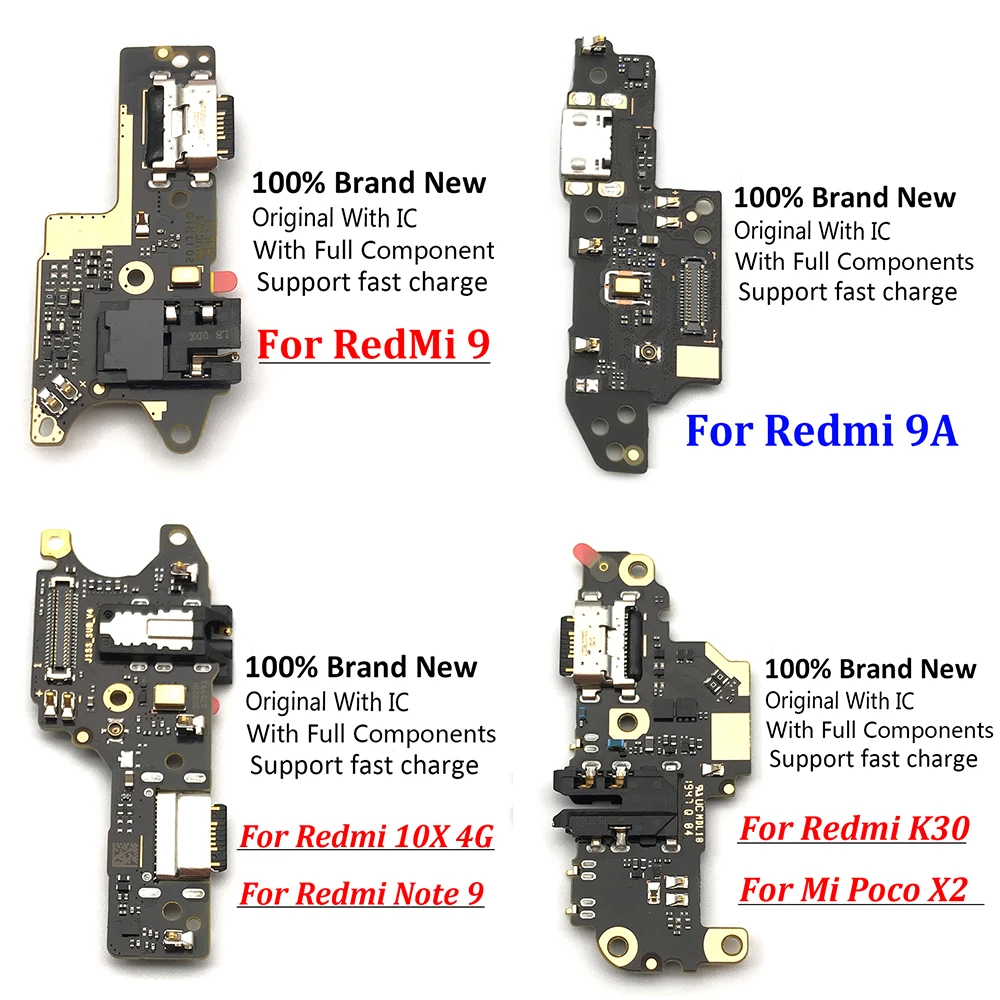 

Original USB Charging Port Microphone Dock Connector Board Flex Cable For Xiaomi Mi 9T Redmi 8 8A 9A 9 K30 K20 / Redmi Note 9