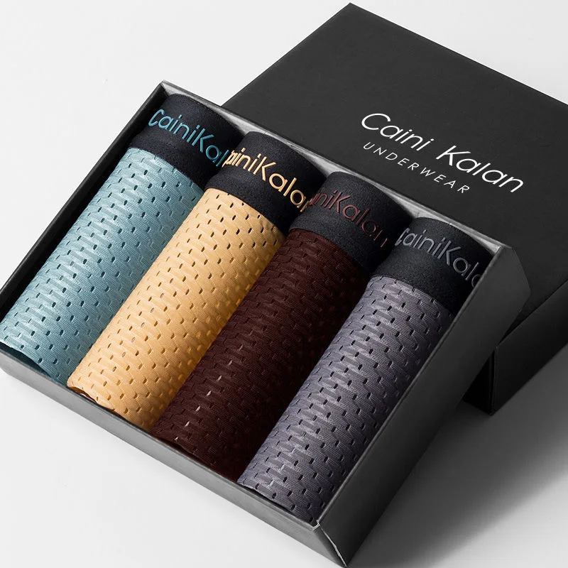 4 шт./лот высокое качество Мужское нижнее белье мужское трусы лед отверстия