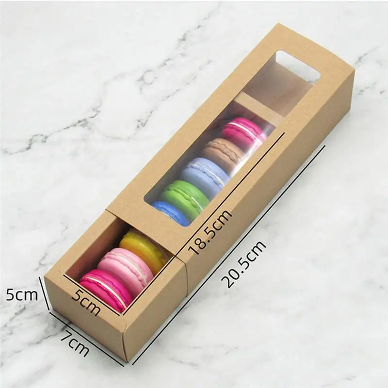 10pcs Macaron PVC Box With Clear Window Paper Packaging Cookie Containers for Wedding Birthday Party | Дом и сад