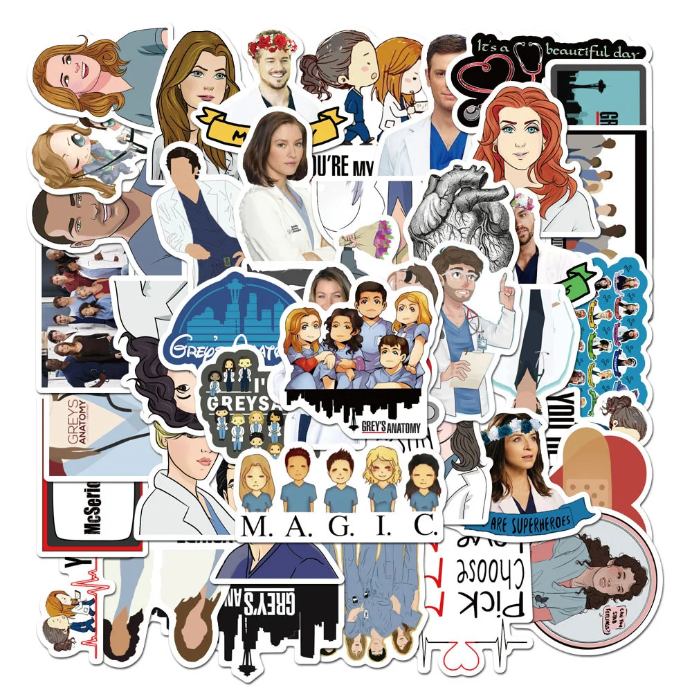 

10/30/50PCS American TV Intern Doctor Grey Stickers Characters Graffiti Luggage Motorcycle Car Sticker Wholesale