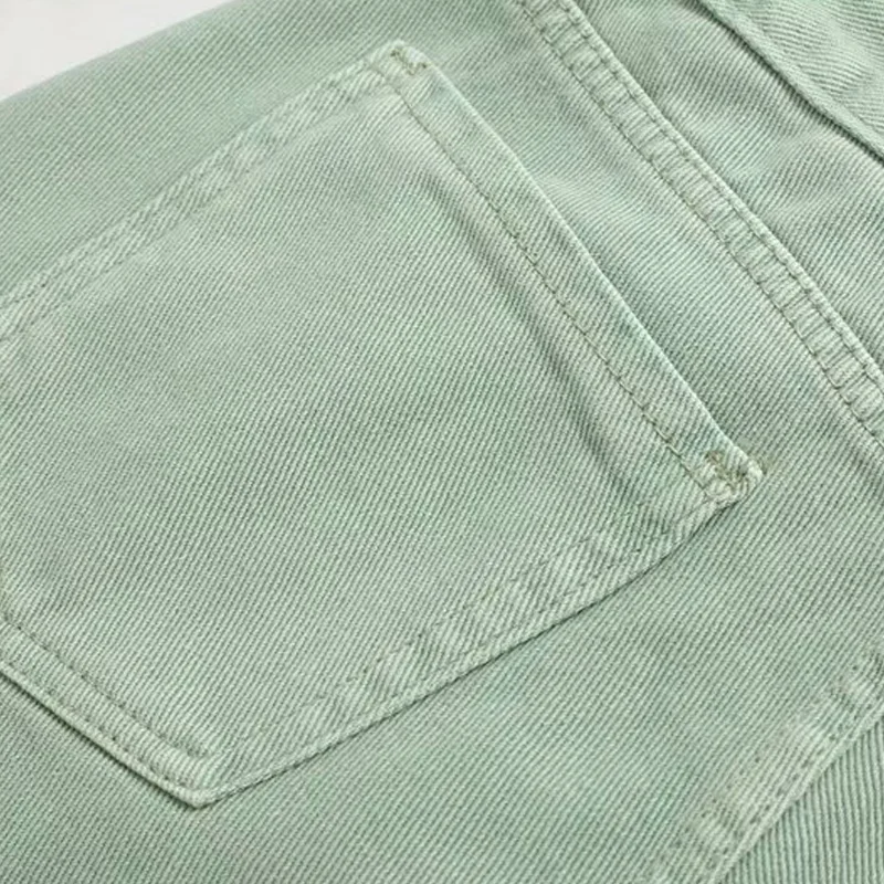 

Women Autumn Winter Solid Casual Jeans Buttons Pockets Loose Fashion Street Full Length Straight Jeans Clothes