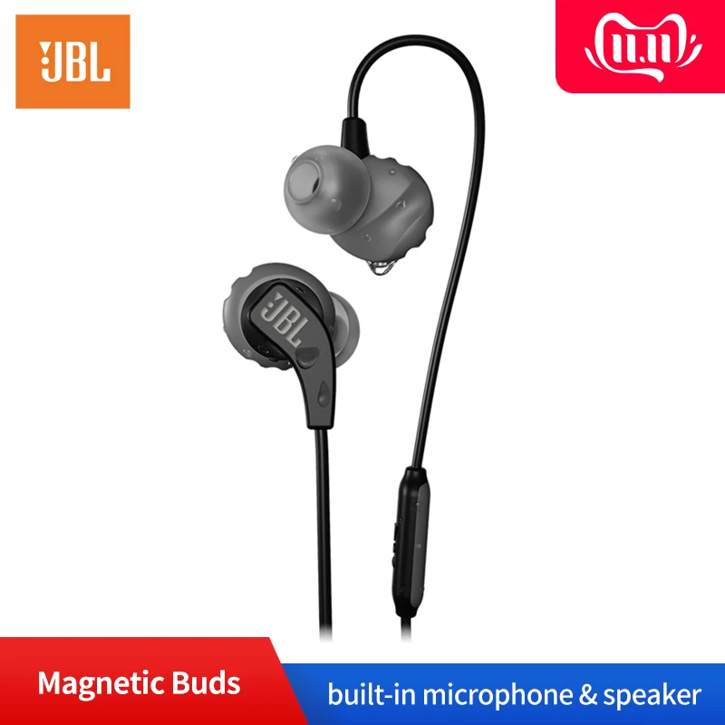 Проводные наушники JBL Endurance Run, внутриканальное управление, наушники-вкладыши с защитой от пота, наушники JBL с микрофоном, портативные магнитные наушники-вкладыши