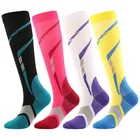 Оригинальные трендовые цветные полосатые спортивные мужские чулки для верховой езды профессиональные Компрессионные носки для ухода забавные женские нейлоновые носки подарки