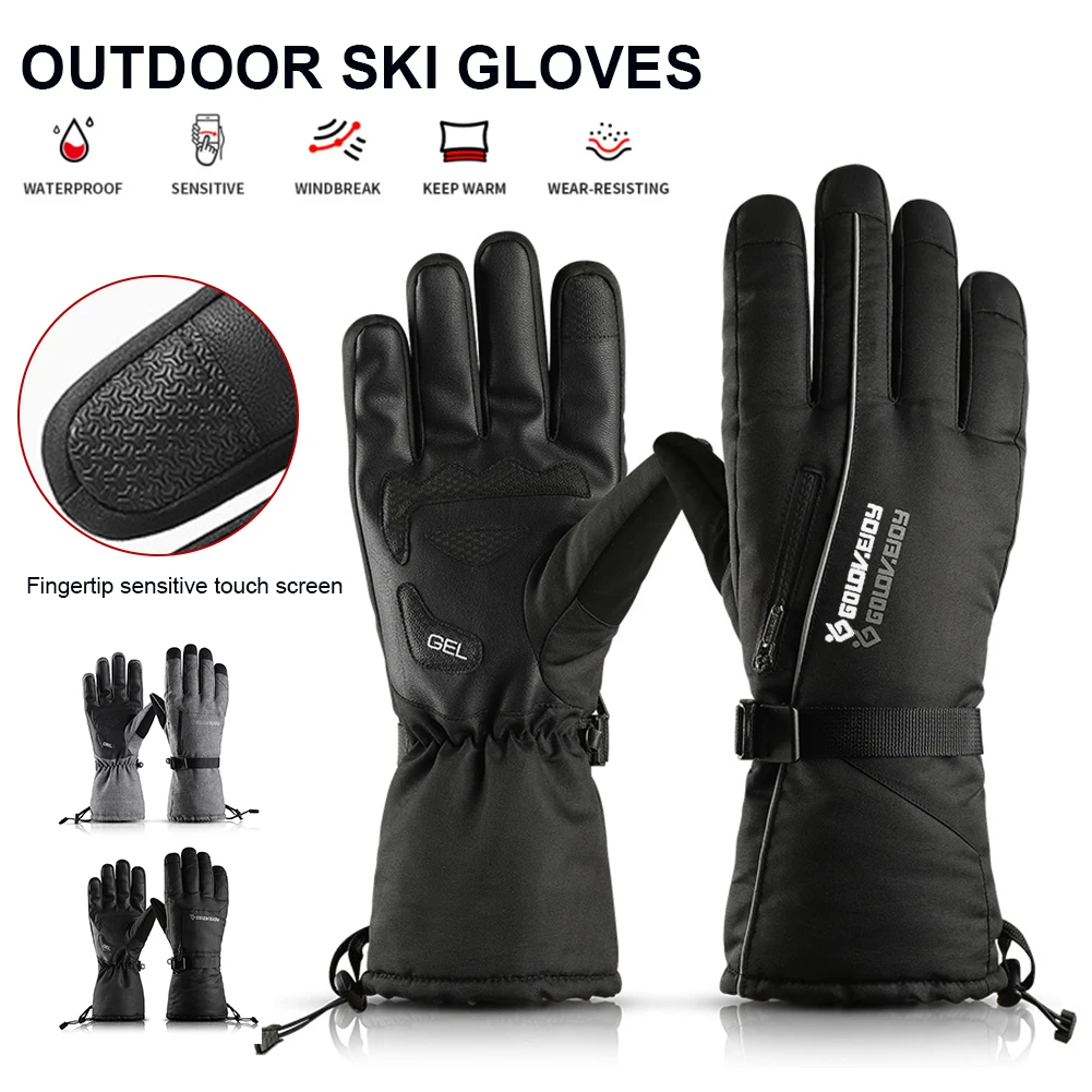 

Водонепроницаемые зимние велосипедные перчатки с сенсорным экраном, теплые перчатки для активного отдыха, спорта, катания на лыжах, езды на...