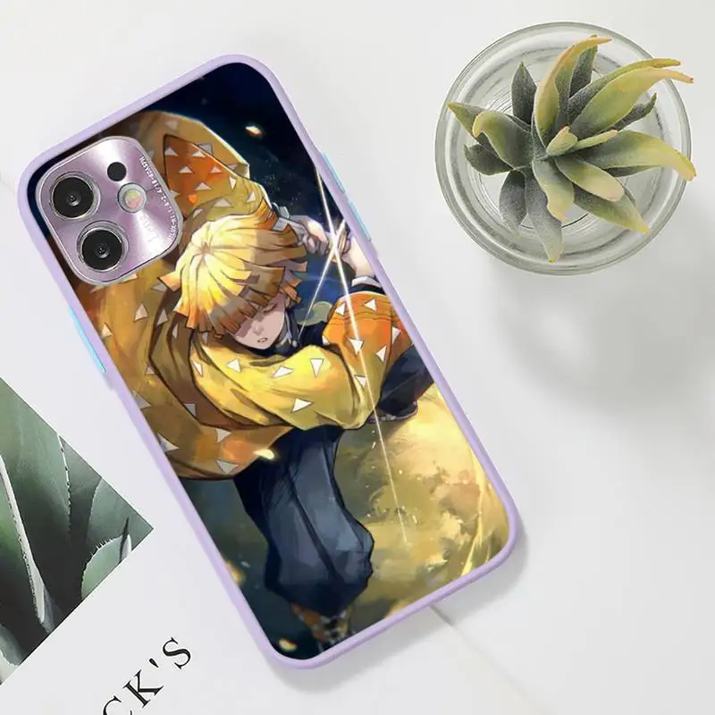 

Anime Demon Slayer Kimetsu no Yaiba Phone Case For iPhone 12 11 Mini Pro XR XS Max 7 8 Plus X Matte transparent