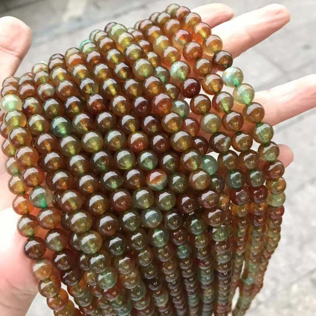 Натуральный павлиний агат 8-12 мм круглые бусины из драгоценного камня для