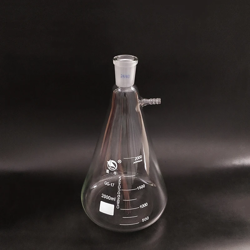 Фильтрующая колба с боковой трубкой объем 2000 мл заземляющим горлышком 24/40