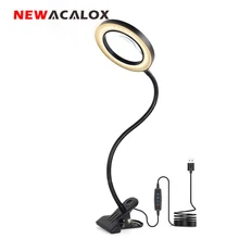 NEWACALOX 3X/5X USB LED Magnifier Flexible Table Clamp Reading/Welding Large Lens Magnifying Glass Top Desk Optical Instruments
