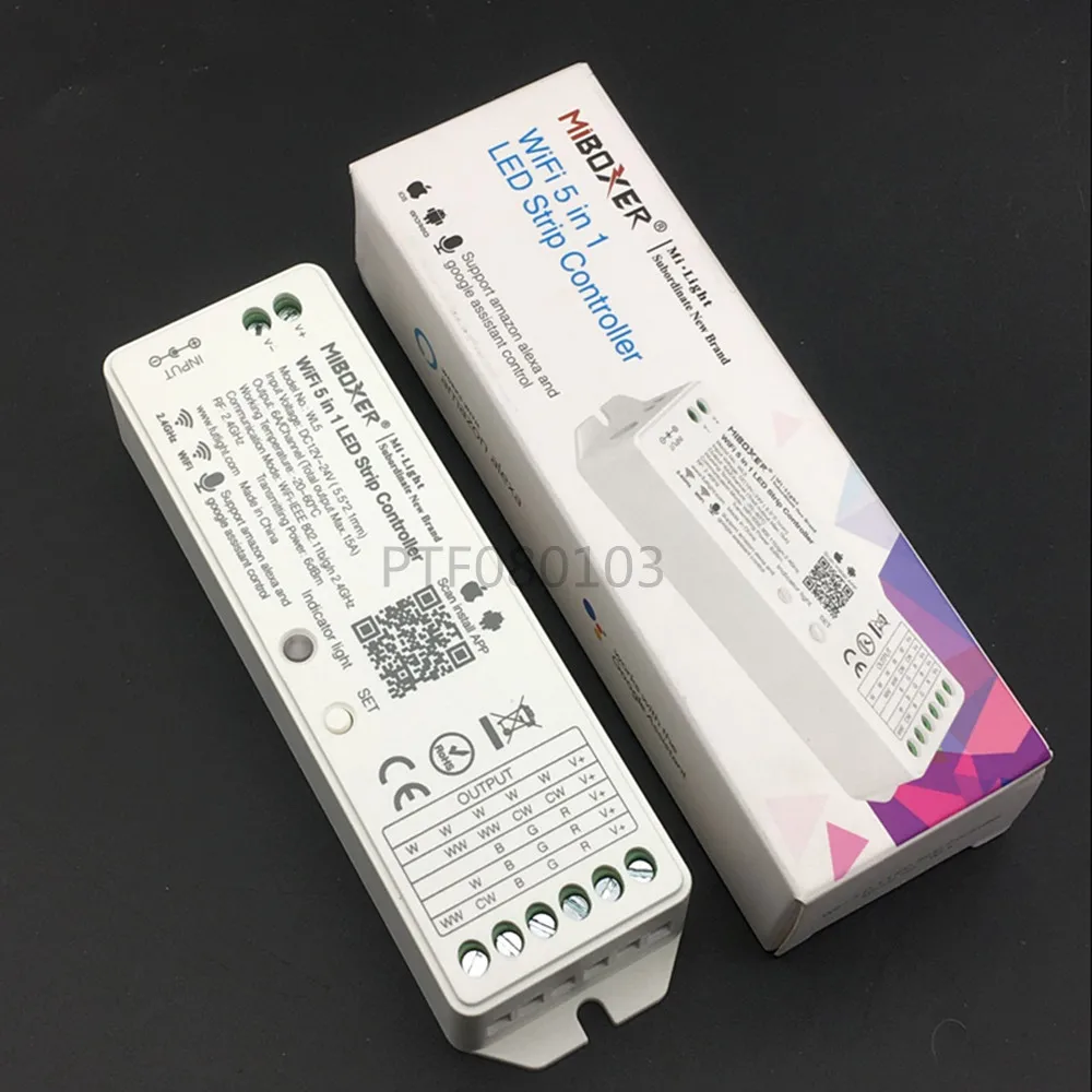 Milight YL5 2,4G 15A 5 в 1 WiFi светодиодный контроллер для одного цвета, CCT, RGB, RGBW, RGB+ CCT светодиодный полосы, поддержка Amazon Alexa Voice