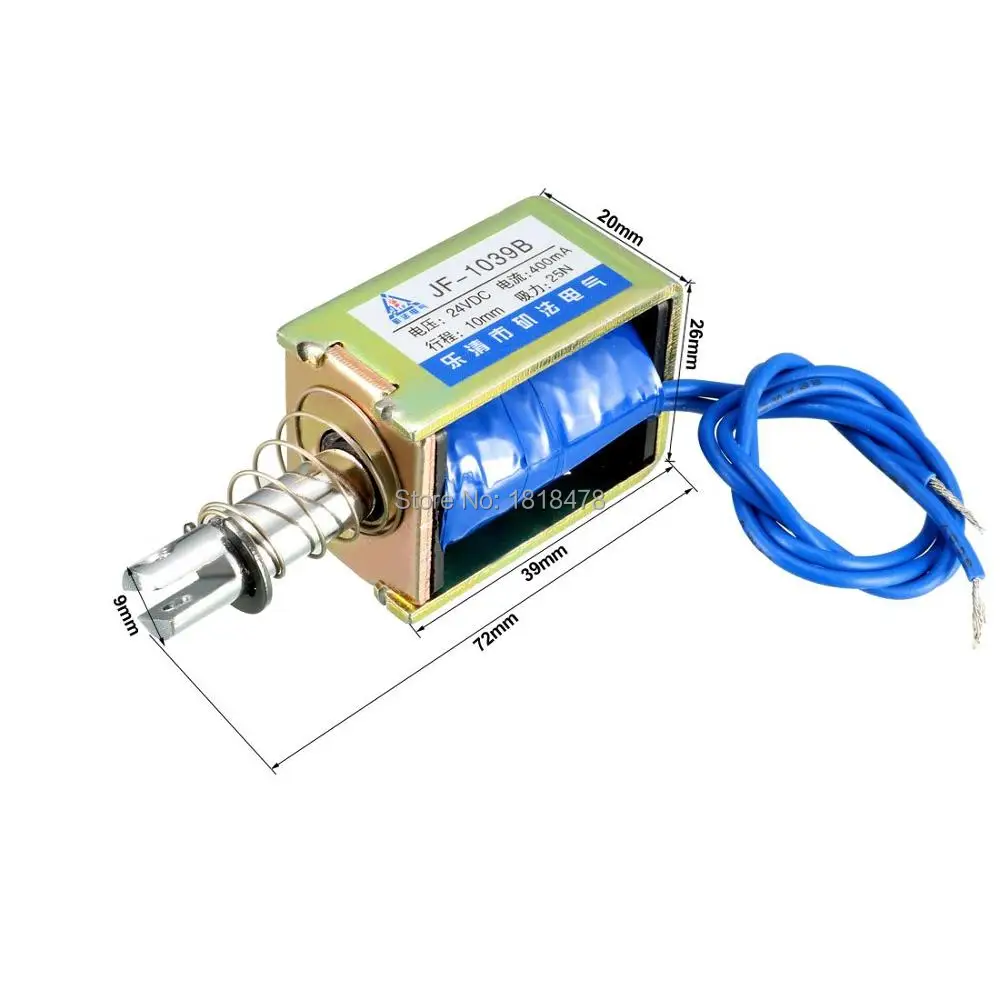 JF-1039B DC 6 в 12 В 24 в 25 Н 10 мм Ход толкающего типа с открытой рамой Электромагнит линейного движения