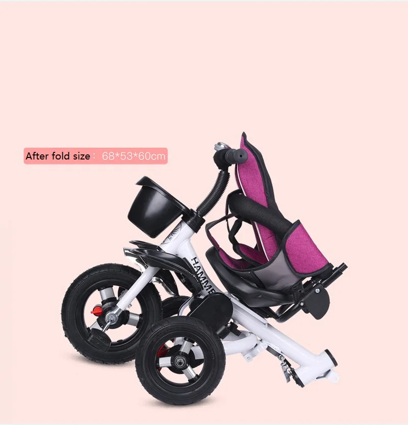 

Lightweight Folding Child Tricycle Trolley Baby Bike Infant Stroller Buggiest Suit For Month 6 to Age 3