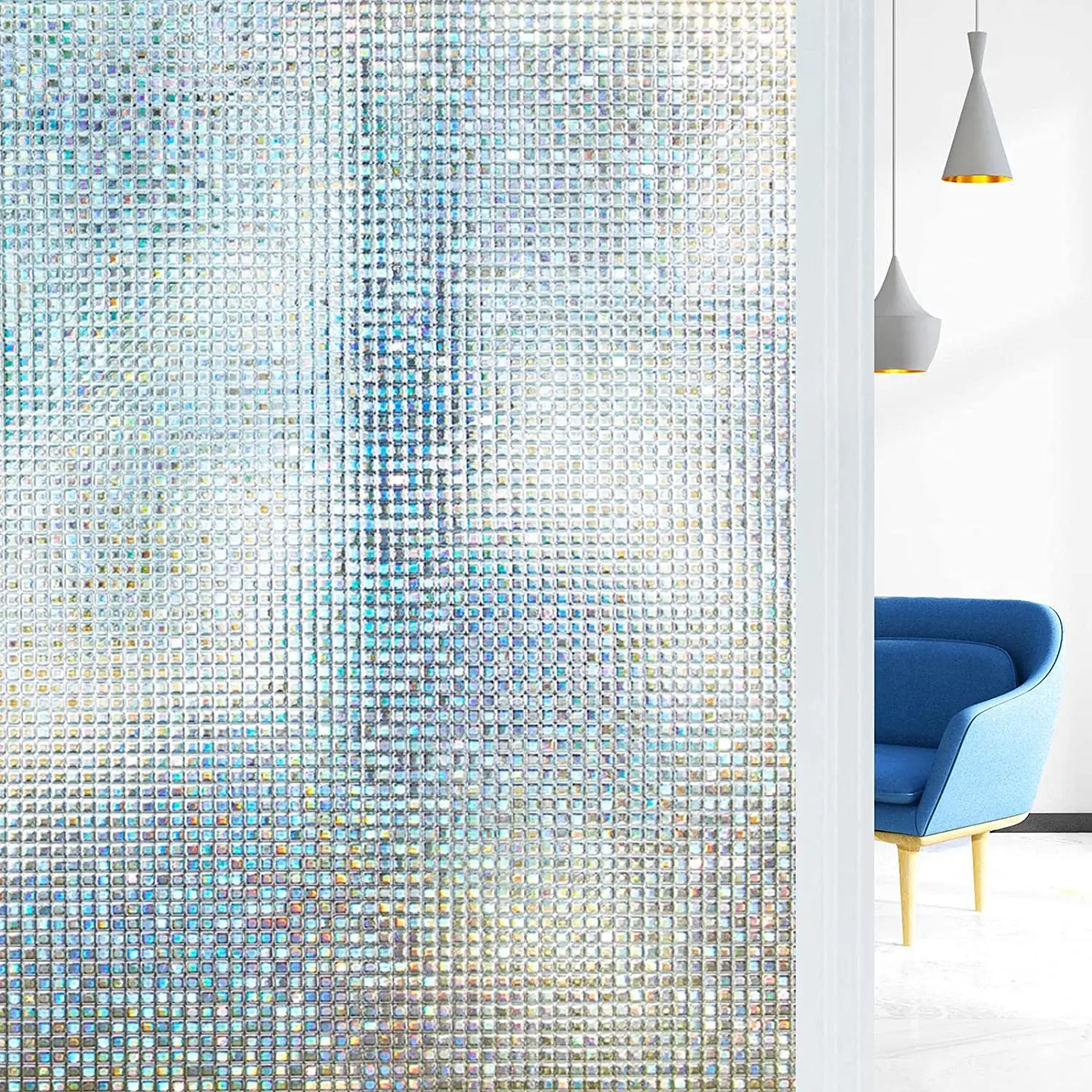 

LUCKYYJ Stained Glass Film Static Cling Decorative Window Privacy Film Non-Adhesive Heat Control UV Prevention Window Stickers