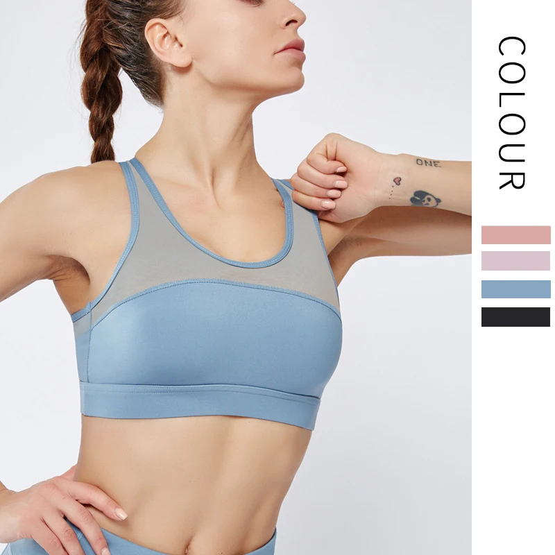 Сетчатый спортивный бюстгальтер с двусторонней нейлоновой вставкой для бега