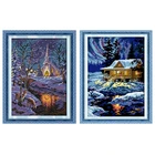 Наборы для вышивки крестиком зимние ночные картины засчитанный Печатный холст 11CT 14CT печать штампованная ткань наборы для вышивки