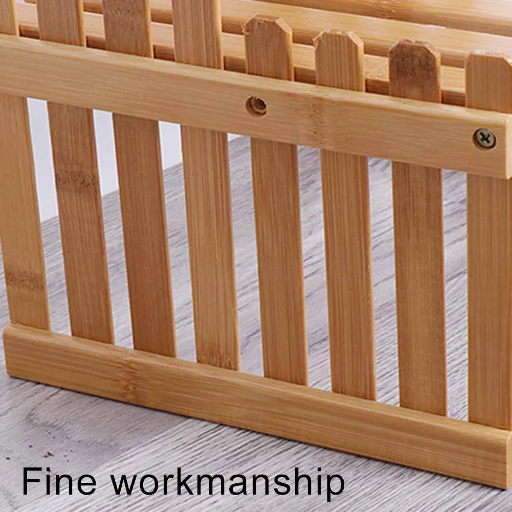 Домашний Настольный бамбук 2 Слои стеллаж для хранения Ванная комната Кухня