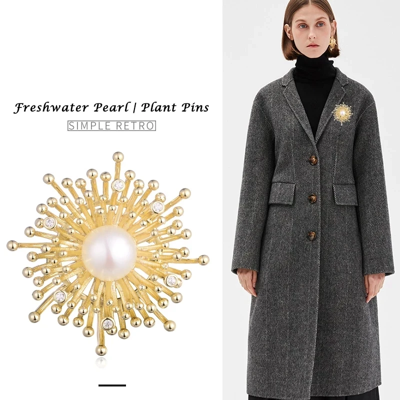 Женская Брошь с жемчугом Hongye винтажная Золотая брошь австрийскими кристаллами