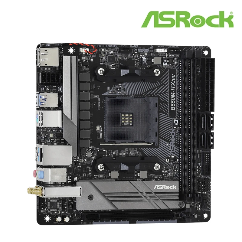 ASROCK B550M-ITX/ac Mini-ITX AMD B550 DDR4 4600 +(OC)MHz M.2 USB3.2 новая двухканальная материнская плата с