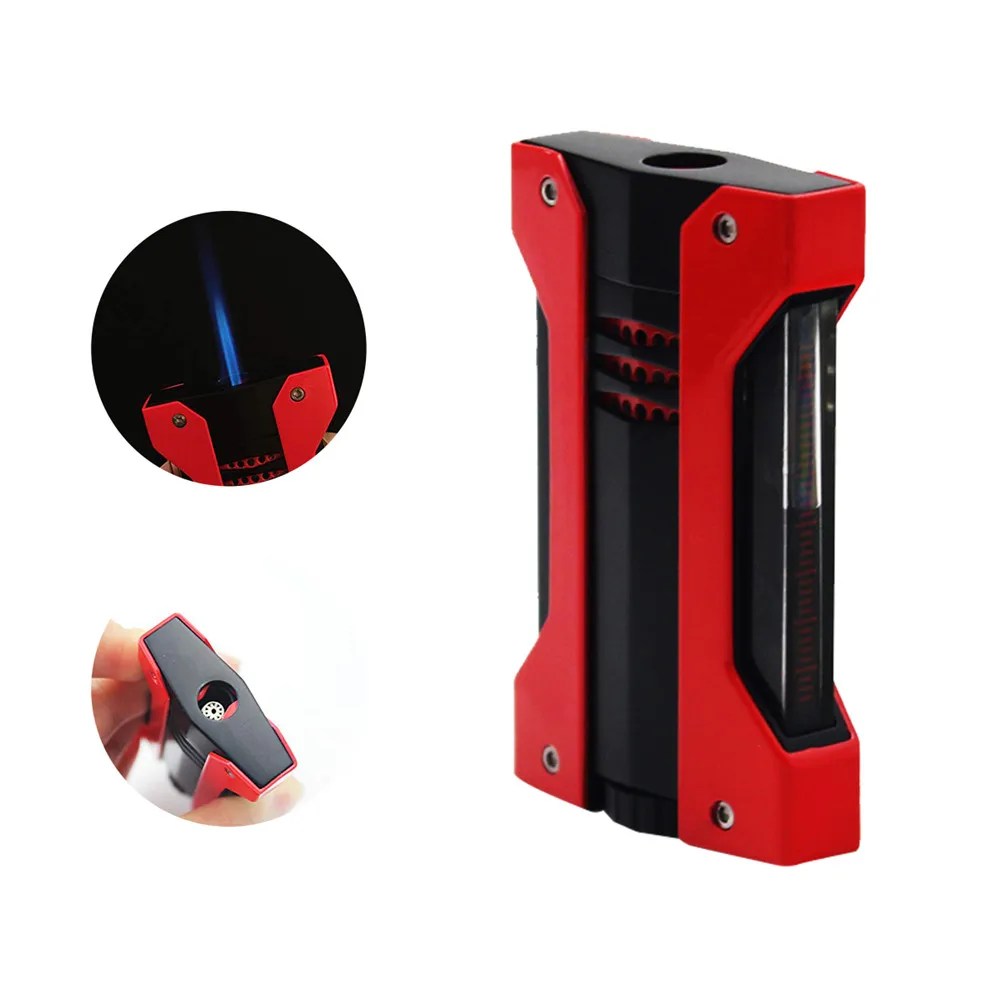 Ветрозащитная сигаретная Зажигалка Singel jet 4 цвета фонарь с газовой зажигалкой