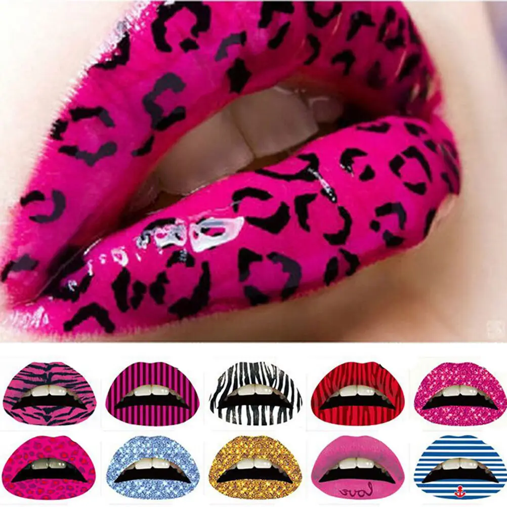 New Temporary Lip Tattoo Sticker Art Transfers Lady Party Fancy Dress Up Beauty | Красота и здоровье