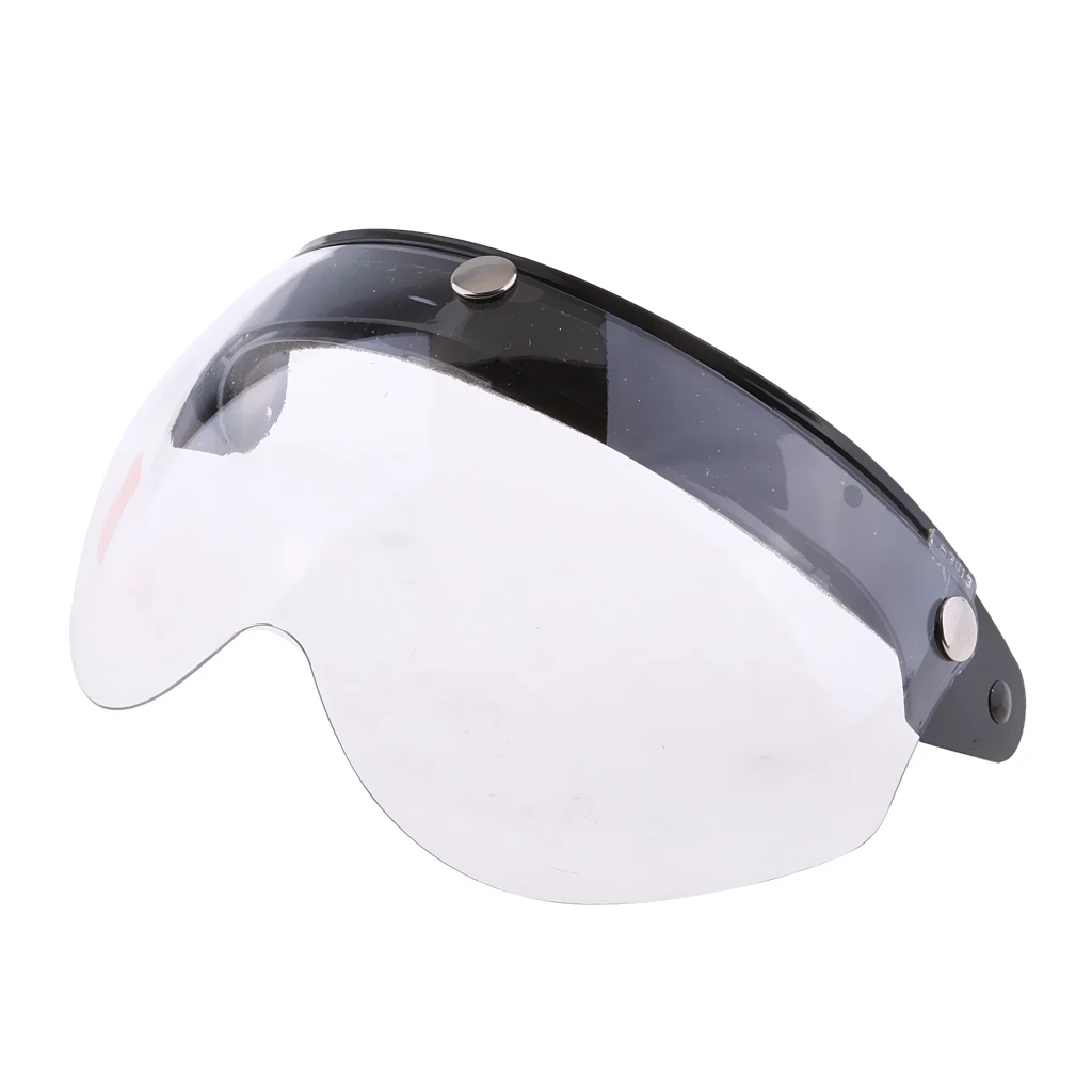 

2 Pack Half Face Motorcycle Helmet Visor 3-Snap Lens Shield for Motorcycle Helmets Repair Parts, Clear+Grey