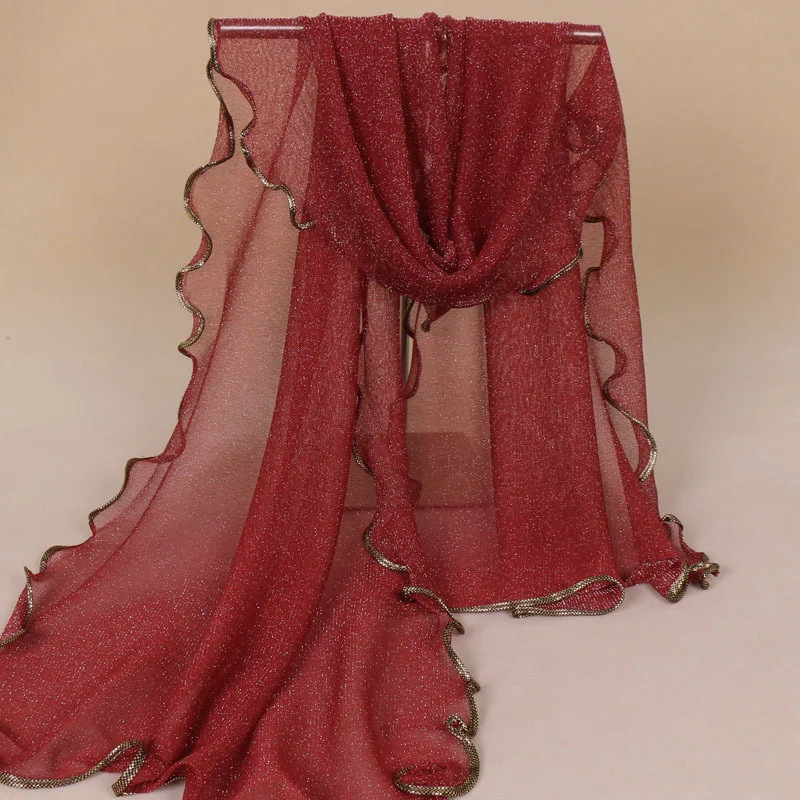 Весенне-летний женский шелковый шарф с закрученным золотом модные женские