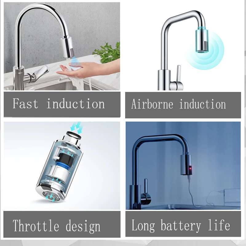 Смеситель для кухни и ванной умный сенсорный кран с функцией экономии воды