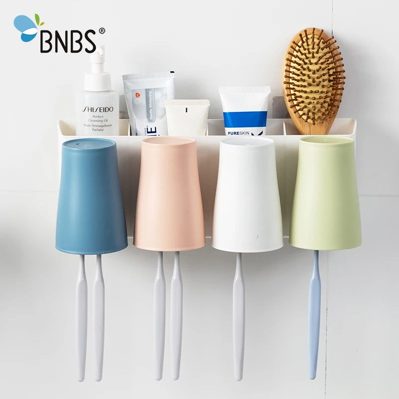 BNBS Wall Toothbrush Toothpaste Holder Bathroom Accessories Organizer For Toothbrushes Tooth Brush Cup Products | Дом и сад