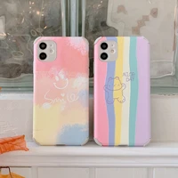 cute rainbow bear phone case for oppo a8 a83 f9 f11 reno 2z 2f 3 r9s r11s r15x r15 pro frosted silicone cases soft cover