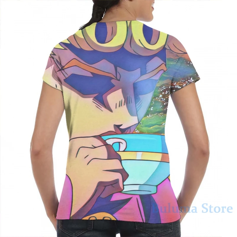Giorno Giovanna drinks urine men T-Shirt women all over print fashion girl t shirt boy tops tees Short Sleeve tshirts |