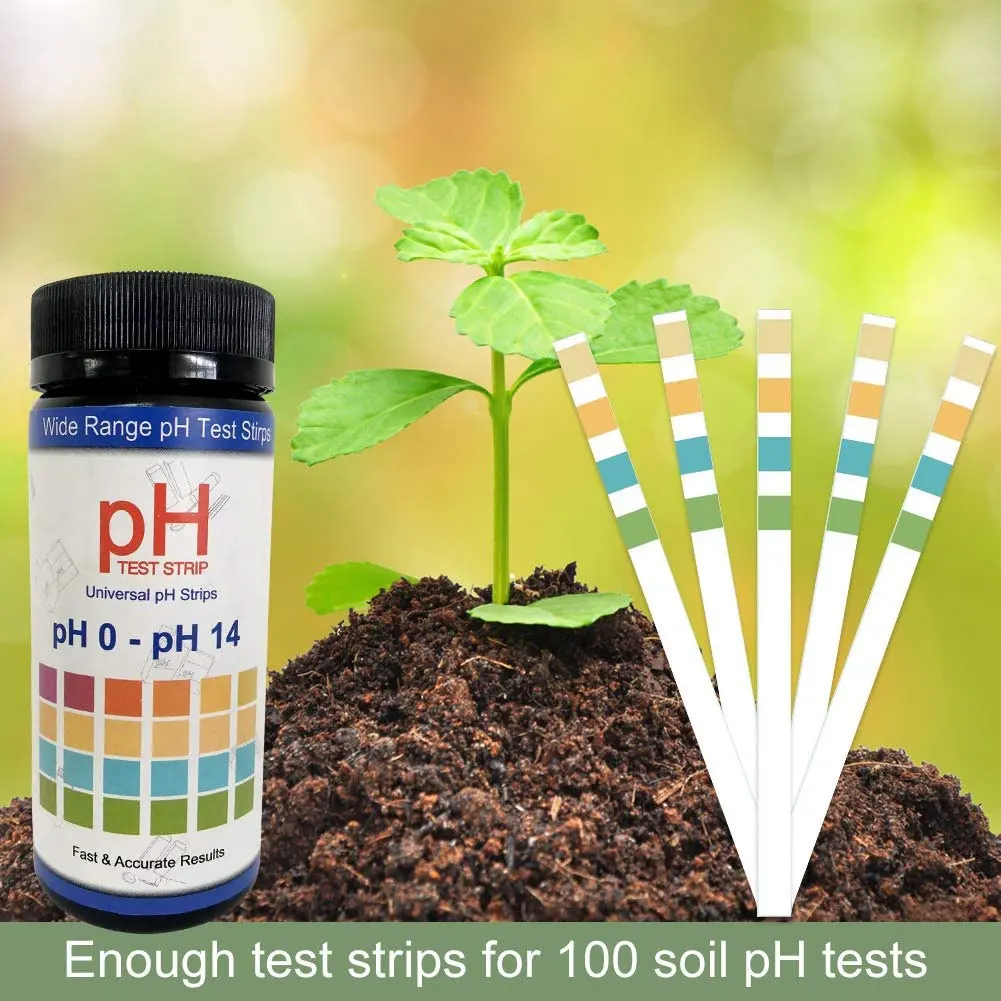 

100PCS Soil Test Strips Soil PH 0-14 Measuring Test Paper Litmus Paper Ph Test Strips Water Cosmetics Soil Acidity Test Strips